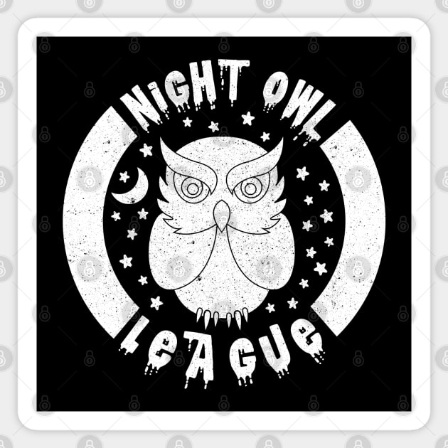 Night Owl League - WHITE Sticker by PrintablesPassions